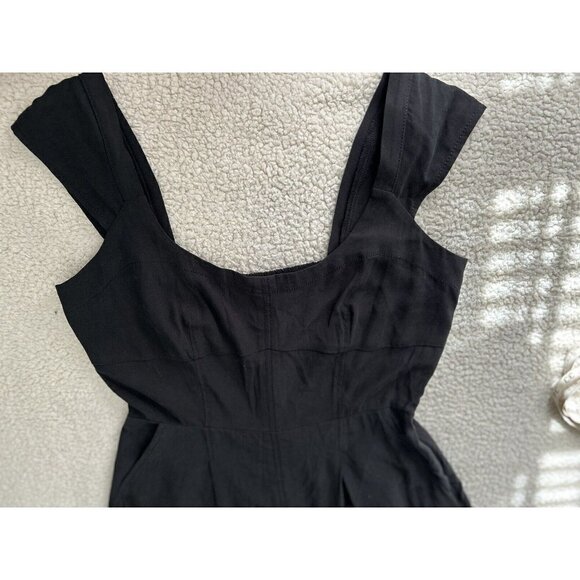 Madewell Grace Cap Sleeve Wide Leg Crop True Black Jumpsuit US Women's Sz 4 - Picture 8 of 16